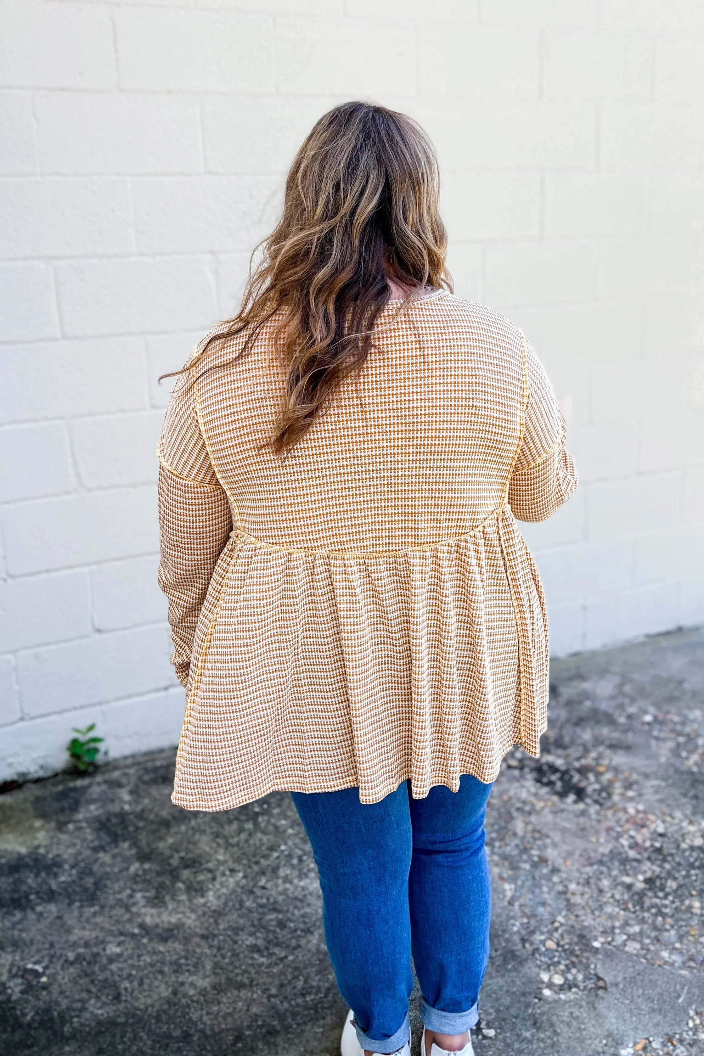 Give You Joy Stripe Babydoll Top, Mustard