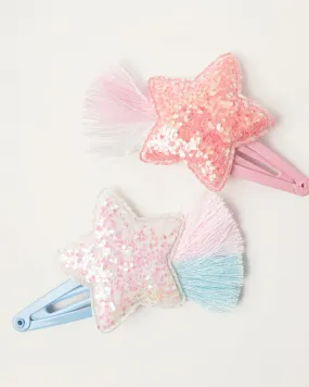 Glittery Stars Clips Set