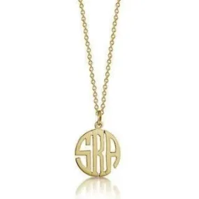 Gold Mini Block Monogram Necklace