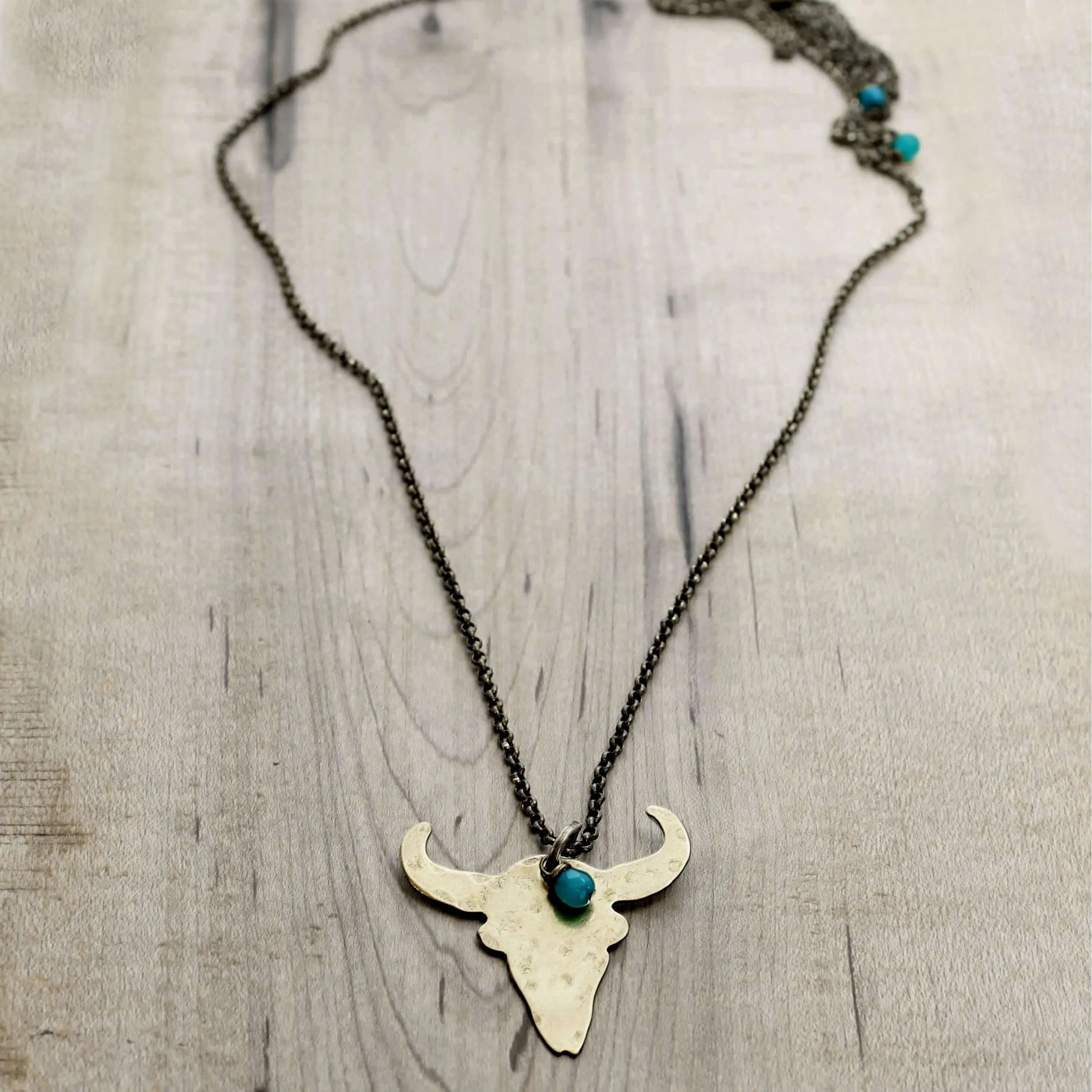 Hanging Skull Long Layered Necklace