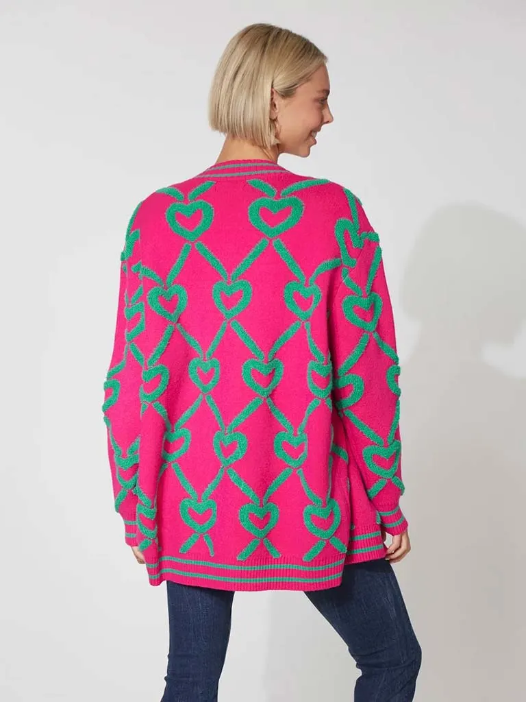 Haven Tromso Heart Cardigan - Azalea