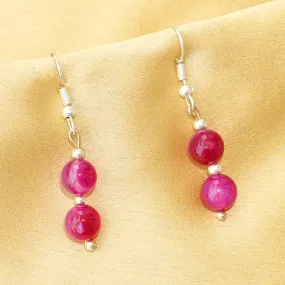 Imeora Pink 8mm Agate Earrings