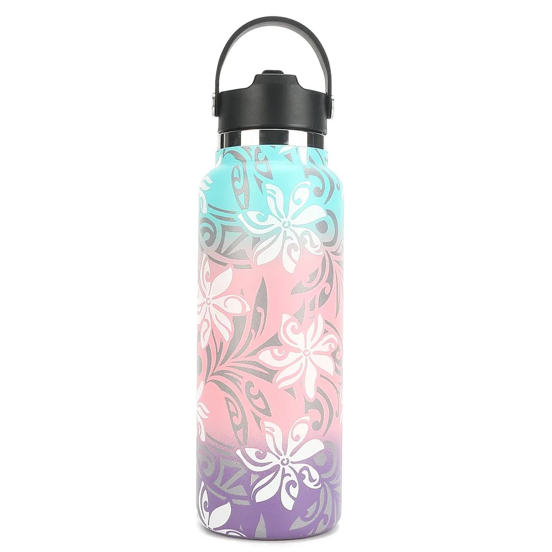 Insulated Water Bottle 40oz Tiare Infinity Aqua-Pink-Purple