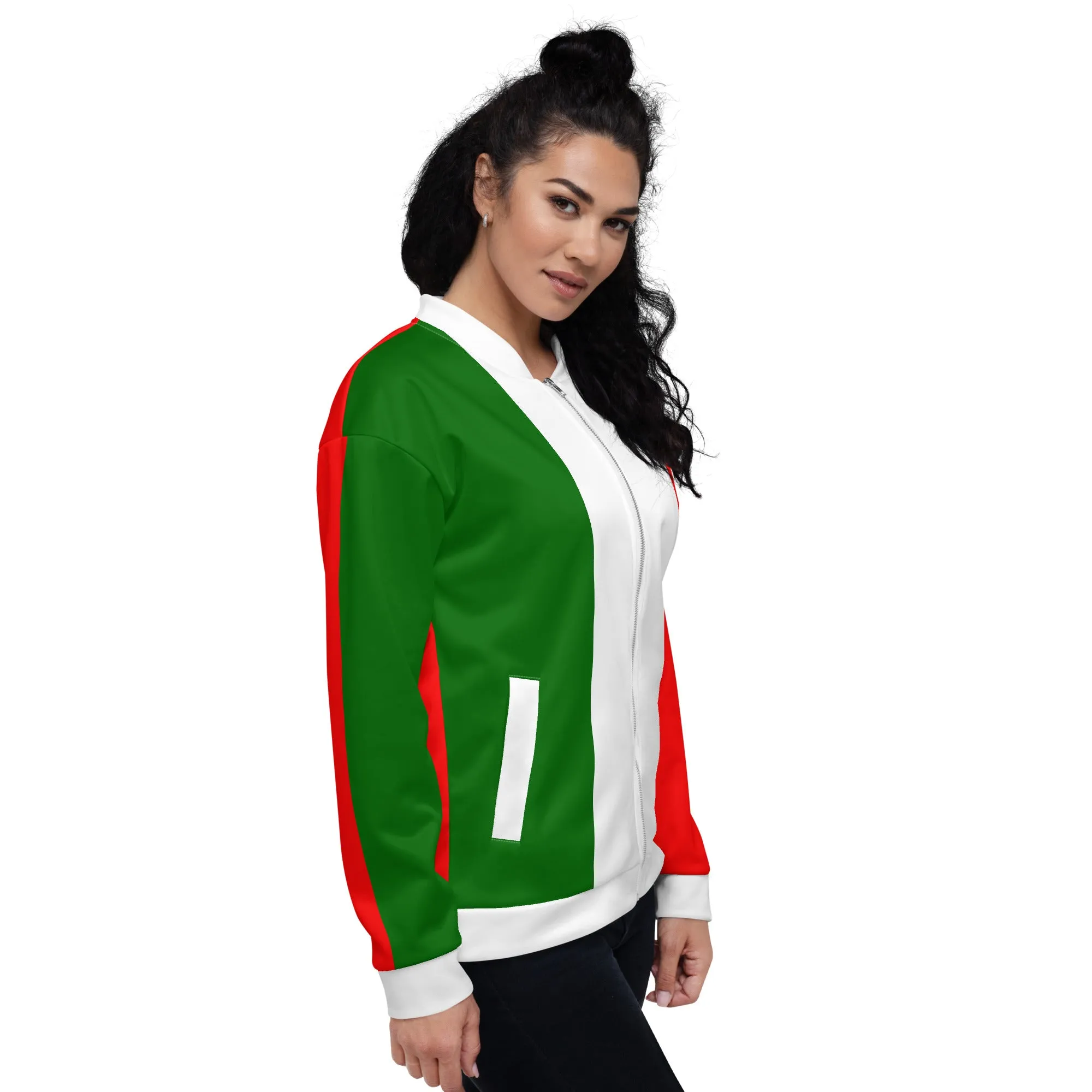 Italy Bomber Jacket With Italy Flag Colors