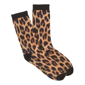 K.Bell Women's Leopard 360 Print Crew Socks