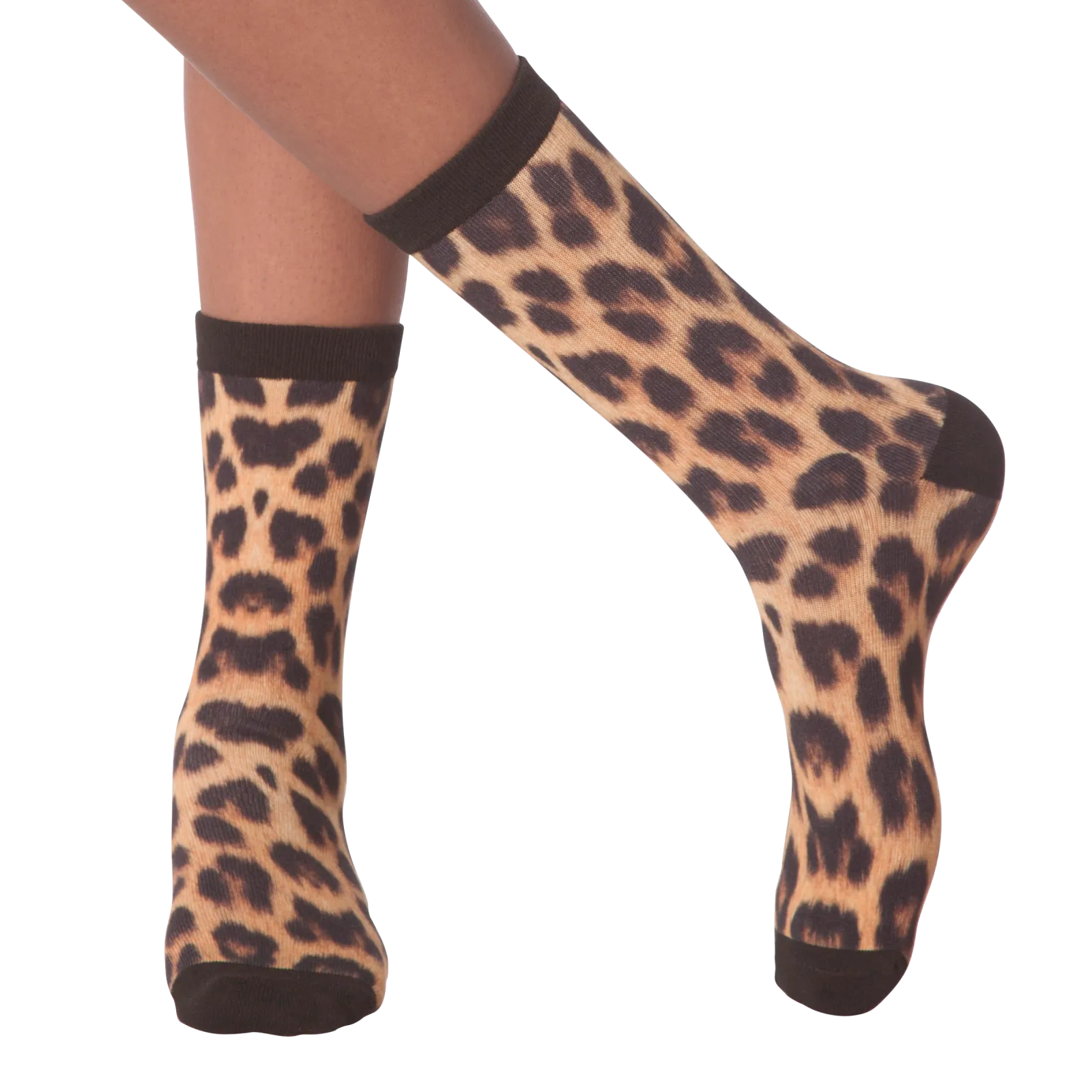 K.Bell Women's Leopard 360 Print Crew Socks