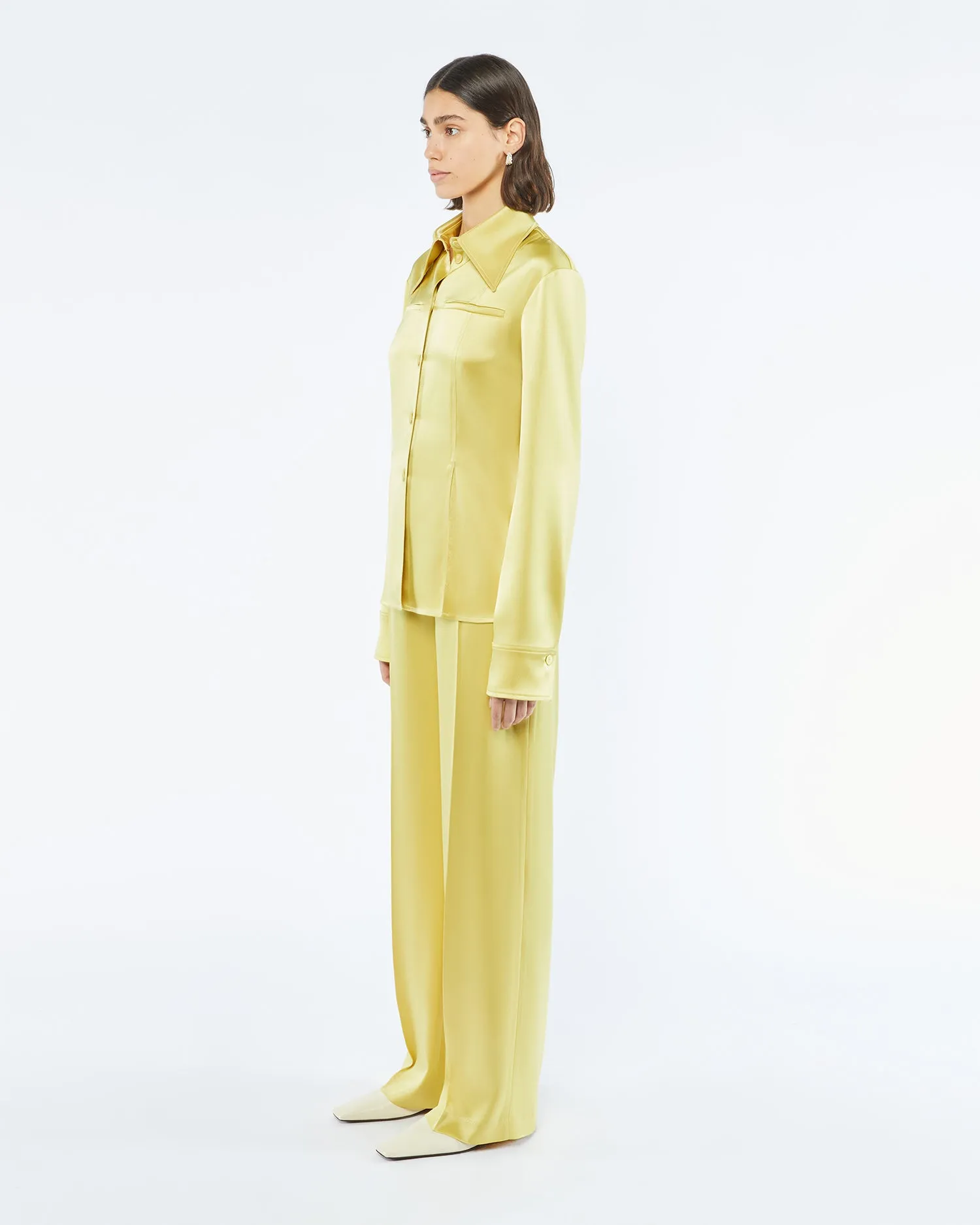 Kezia - Sale Slip Satin Pants - Yellow