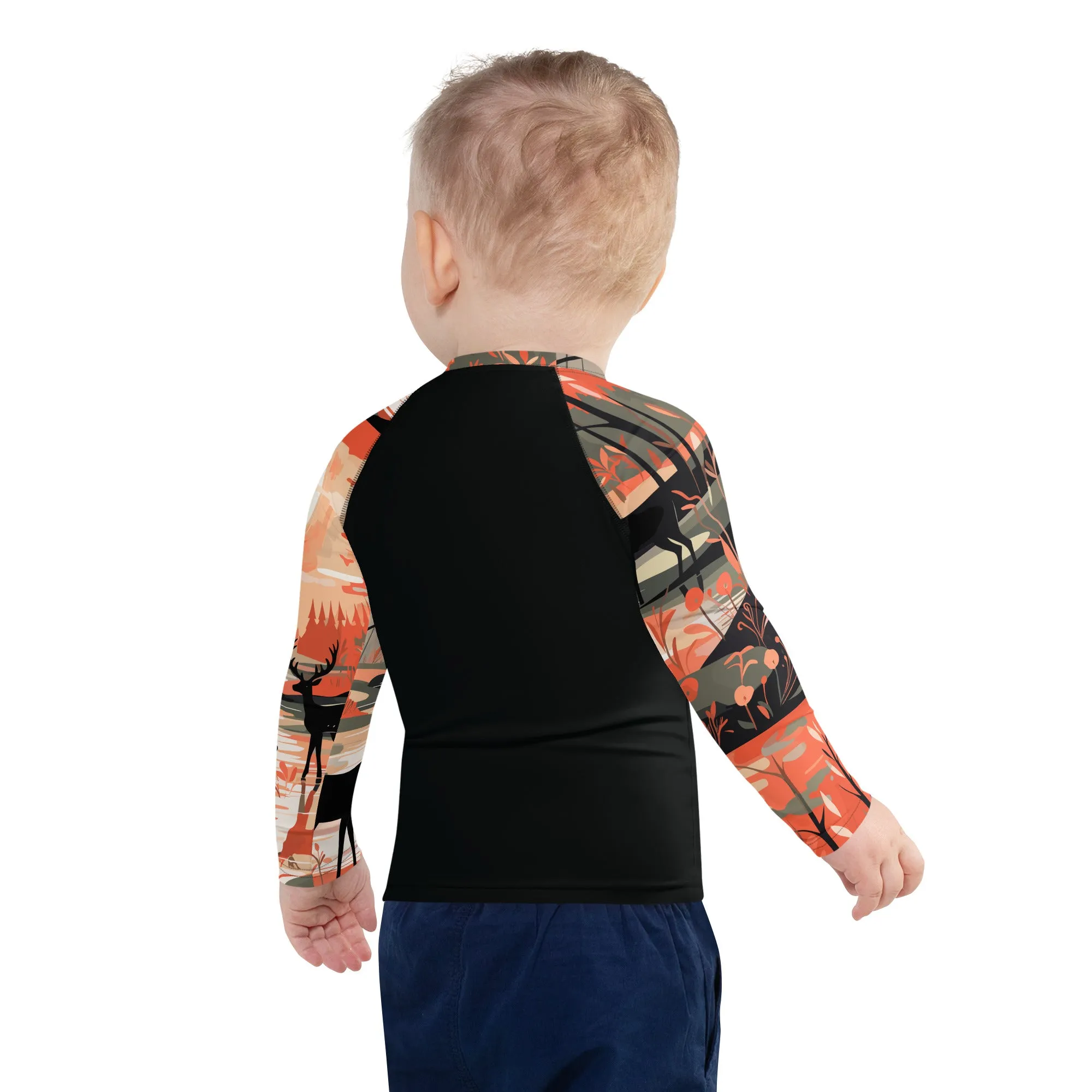 Kid's Boys Deer Forest BJJ Rash Guard: Unleash the Spirit of the Wild