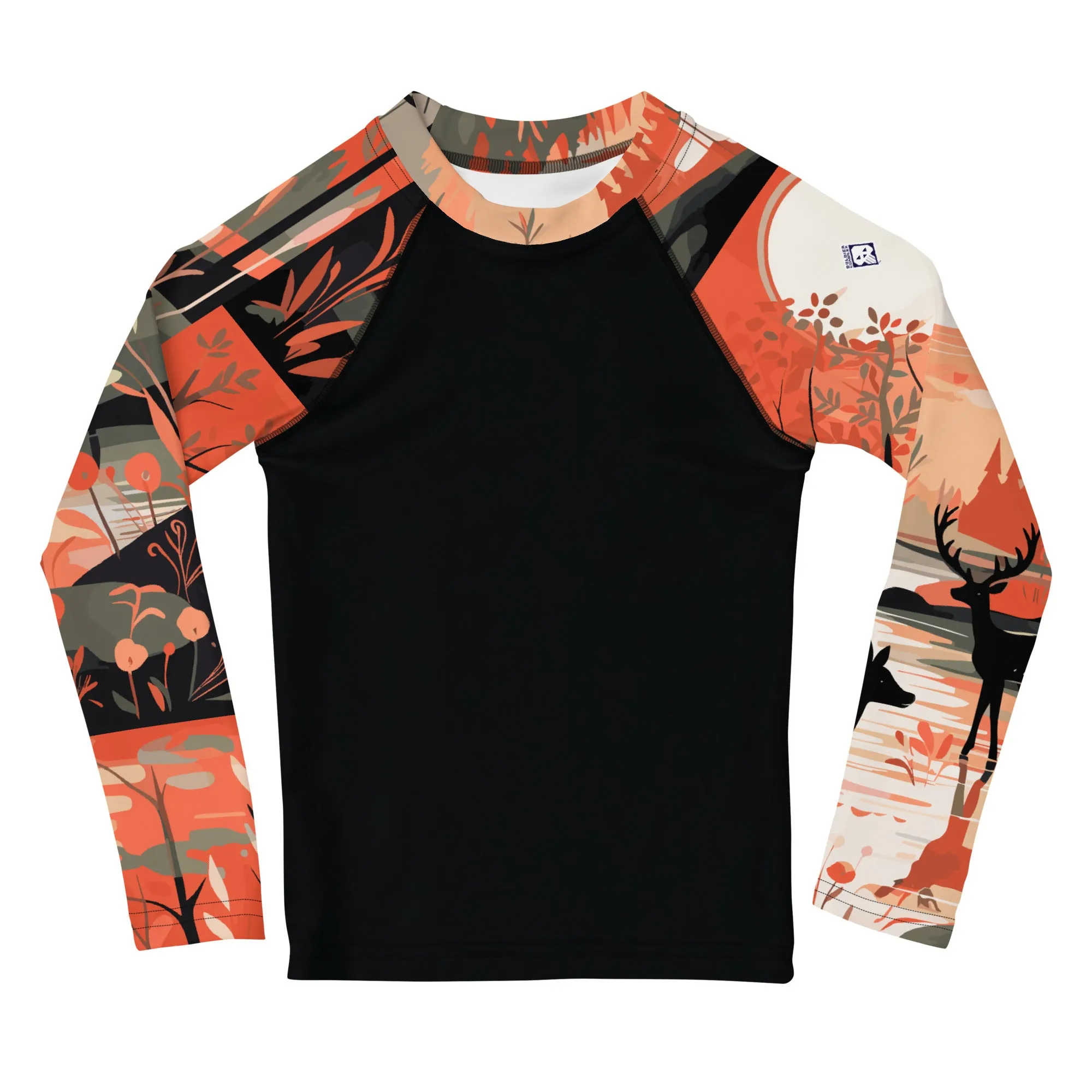 Kid's Boys Deer Forest BJJ Rash Guard: Unleash the Spirit of the Wild