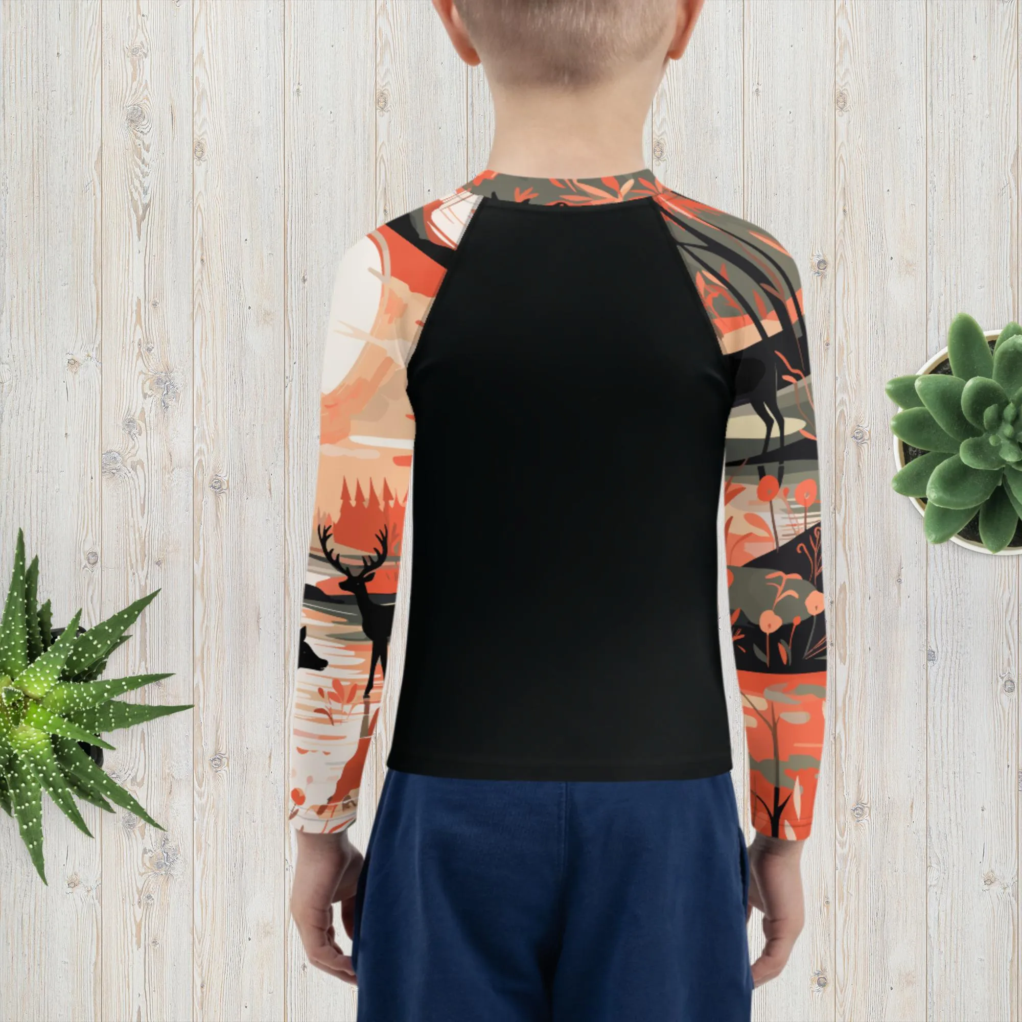 Kid's Boys Deer Forest BJJ Rash Guard: Unleash the Spirit of the Wild