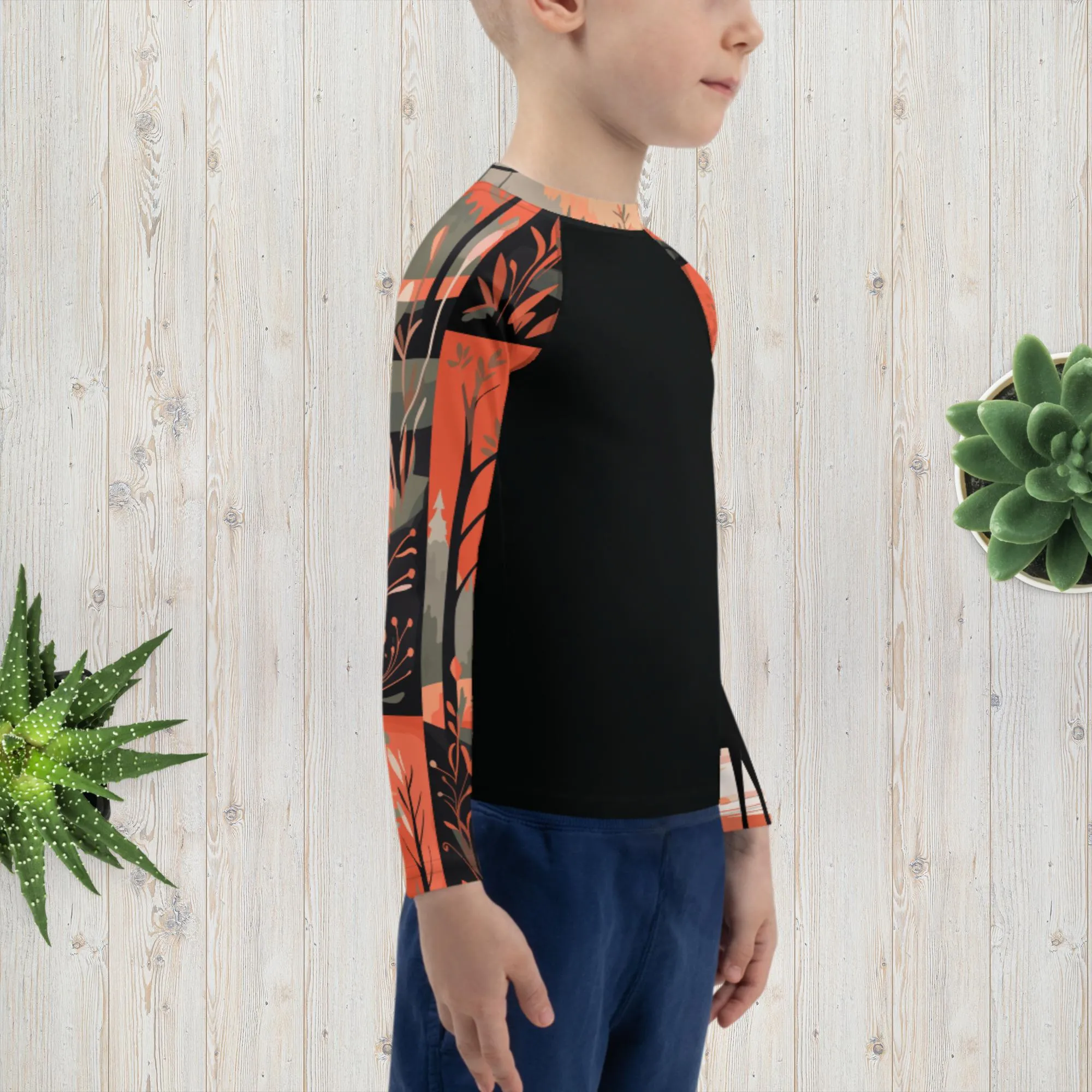 Kid's Boys Deer Forest BJJ Rash Guard: Unleash the Spirit of the Wild