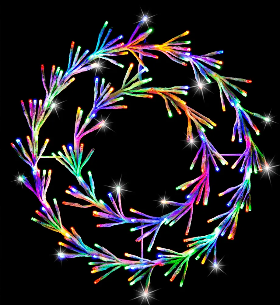 LED Multicolour Twinkling Sparkle Wreath (45cm)