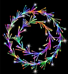 LED Multicolour Twinkling Sparkle Wreath (45cm)