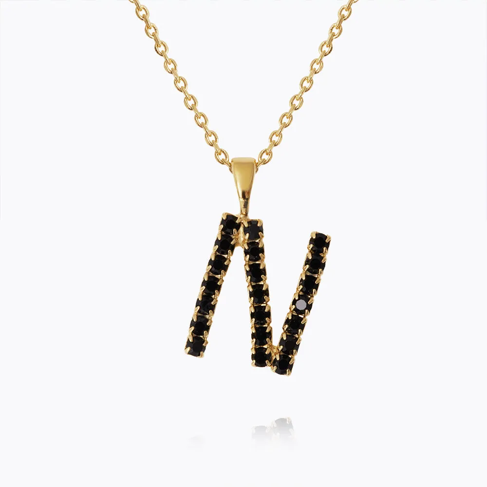 Letter Necklace N / Black