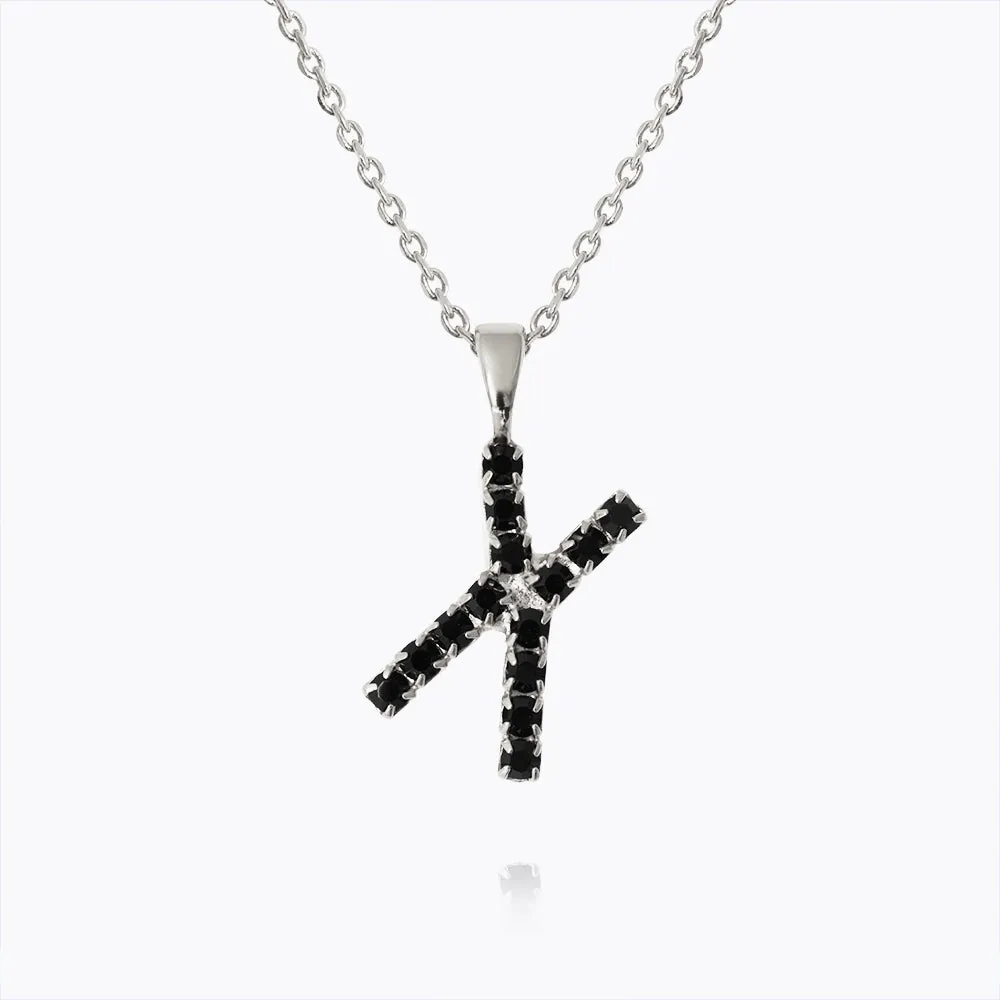 Letter Necklace X / Black