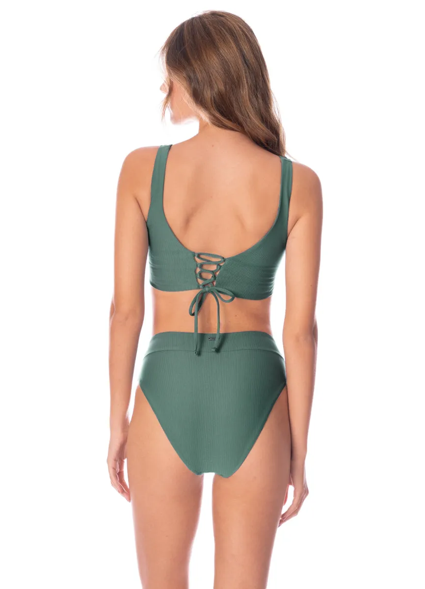 Maaji Eucalyptus Green Allure Long Line Triangle Bikini Top