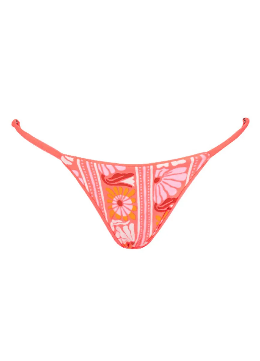 Maaji Fire Coral Flash Low Rise Single Strap Bikini Bottom