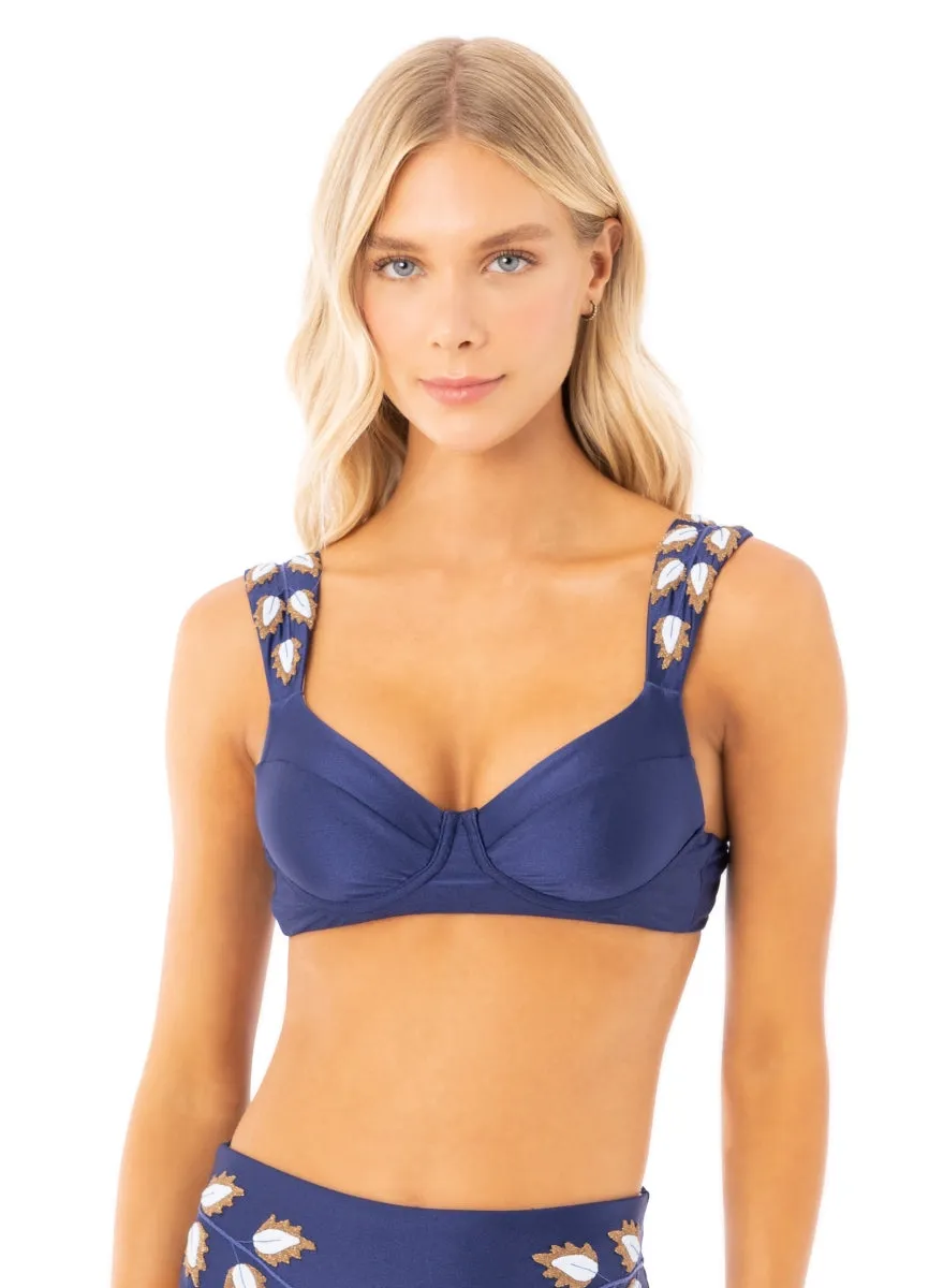 Maaji French Navy Bailey Unmolded Underwire Bikini Top