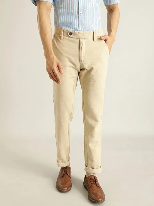 Men Brooklyn Fit Linen Blend Trouser