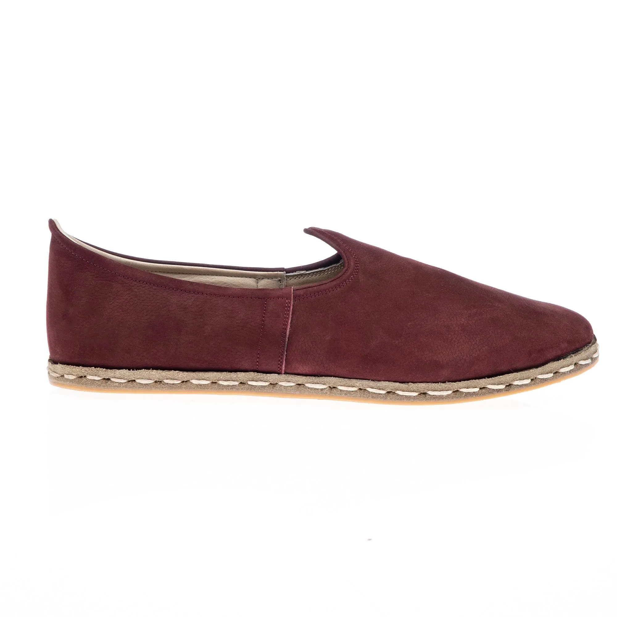 Men's Burgundy Slip On Shoes