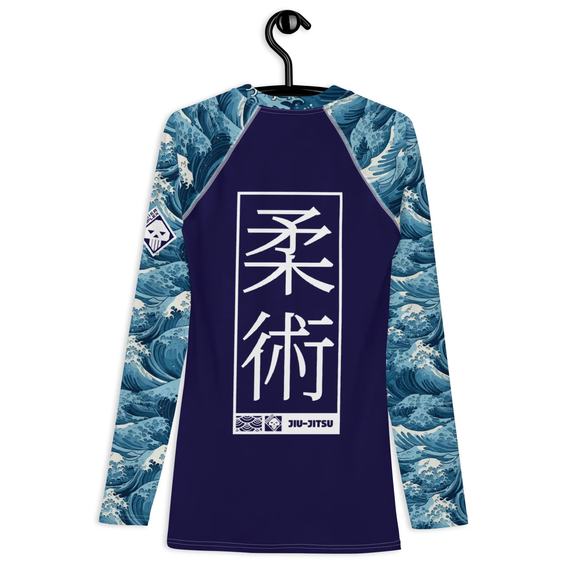 Mens Long Sleeve BJJ Rash Guard - Jiu-Jitsu 020 - The Great Wave Off Kanagawa 001