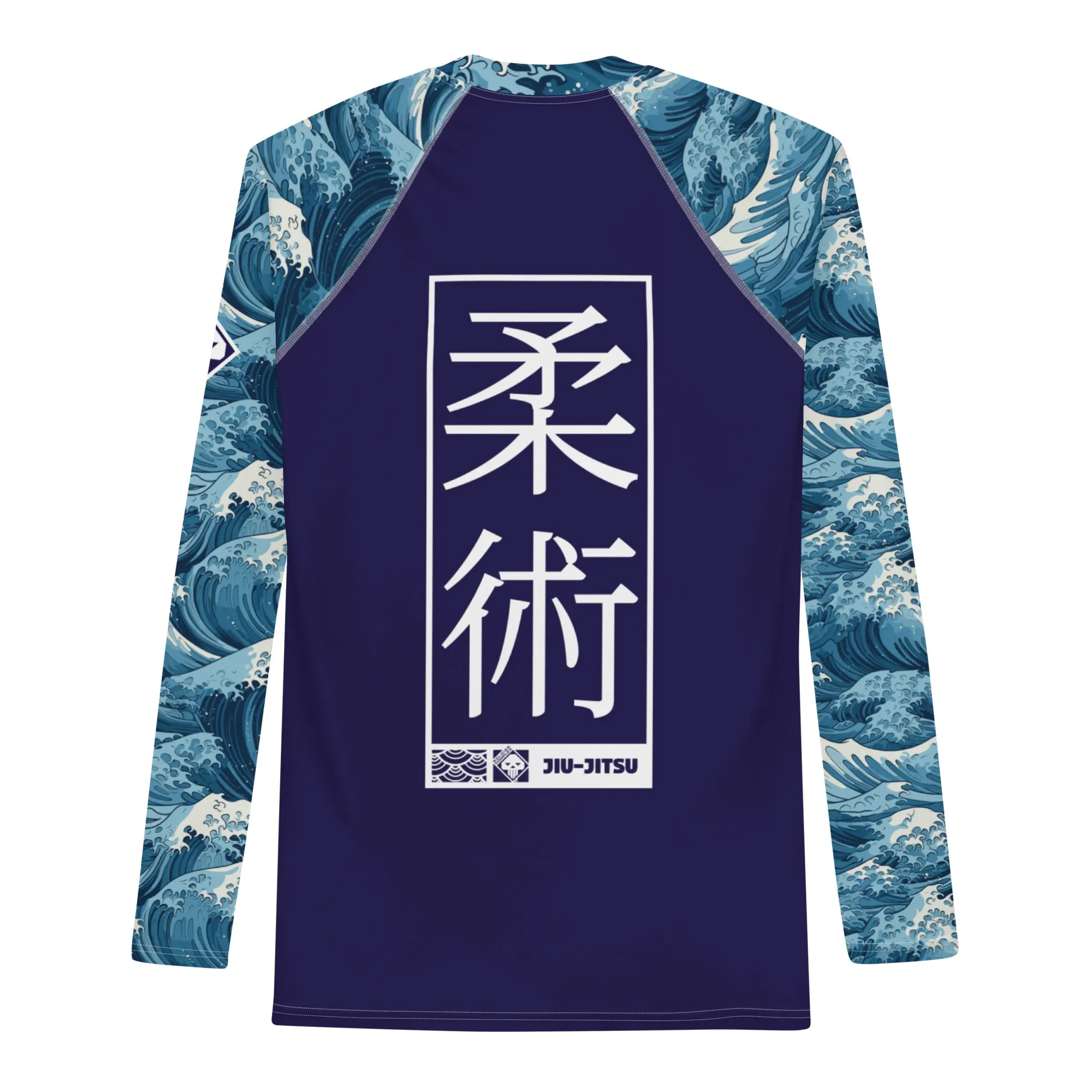 Mens Long Sleeve BJJ Rash Guard - Jiu-Jitsu 020 - The Great Wave Off Kanagawa 001