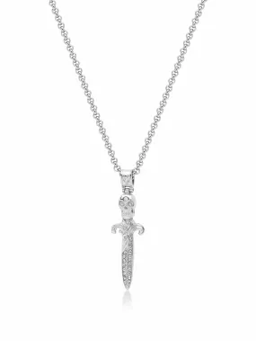 Men's Silver Skull Sword Necklace