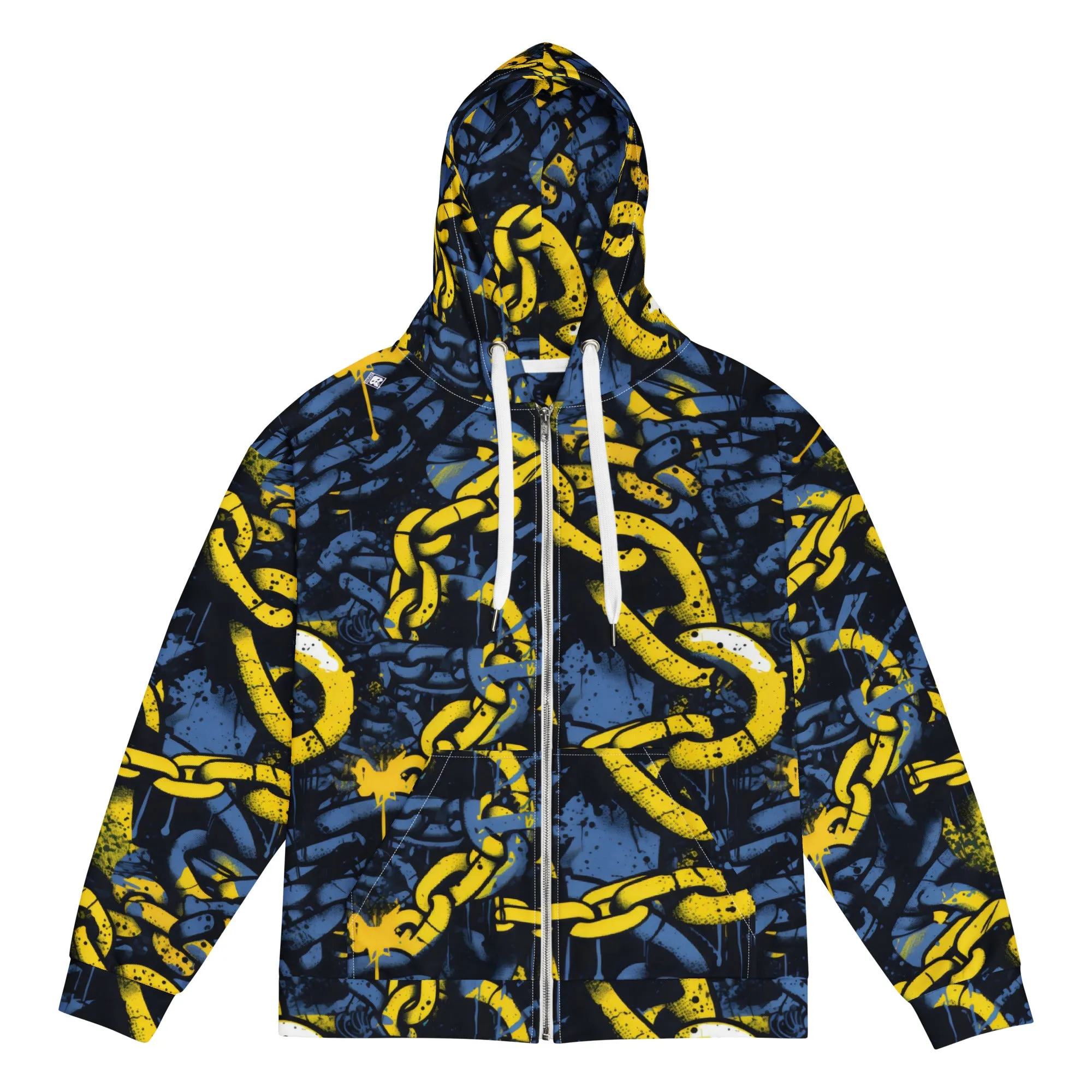 Mens Zip Hoodie - Golden Chains 002