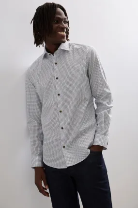 Micro Pattern Print Fitted Shirt