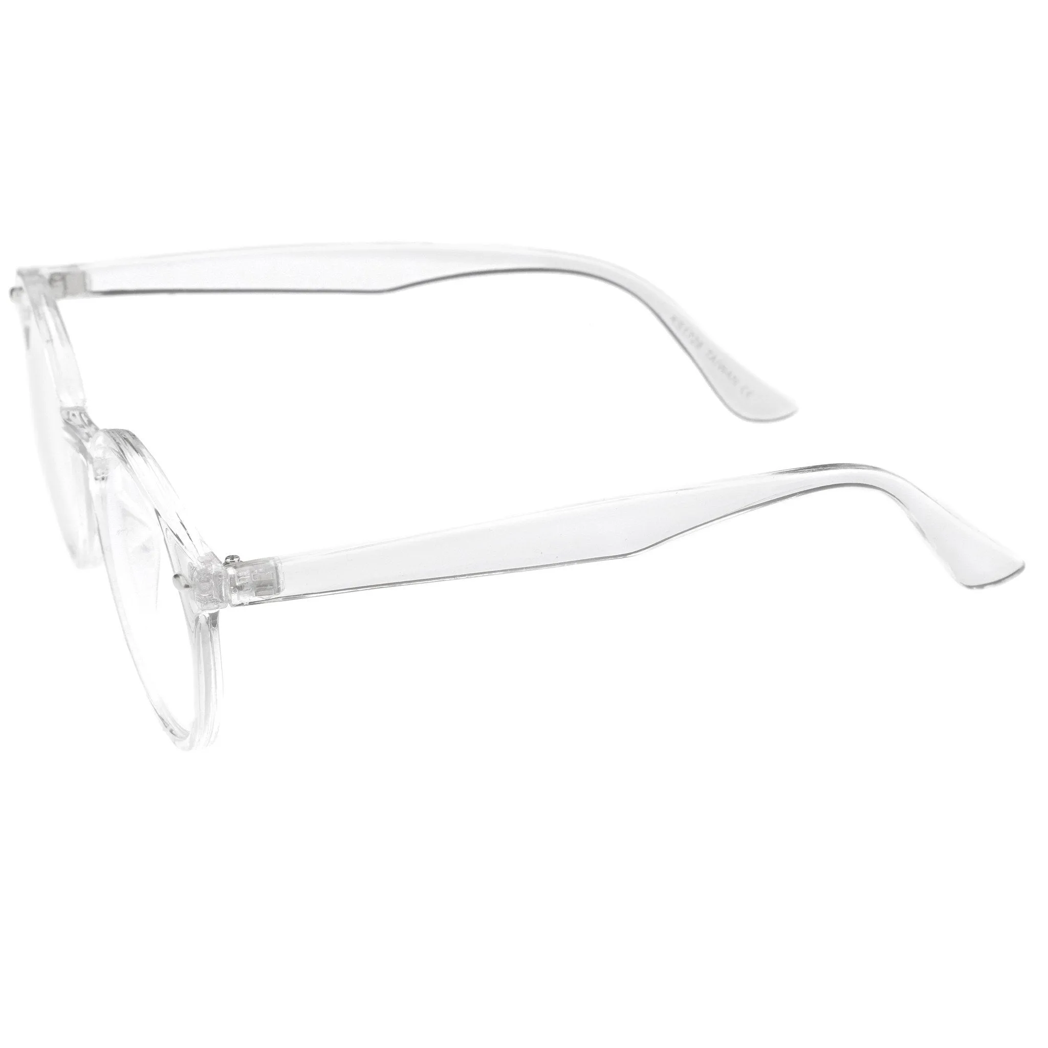 Modern Round Dapper Transparent Clear Lens Glasses