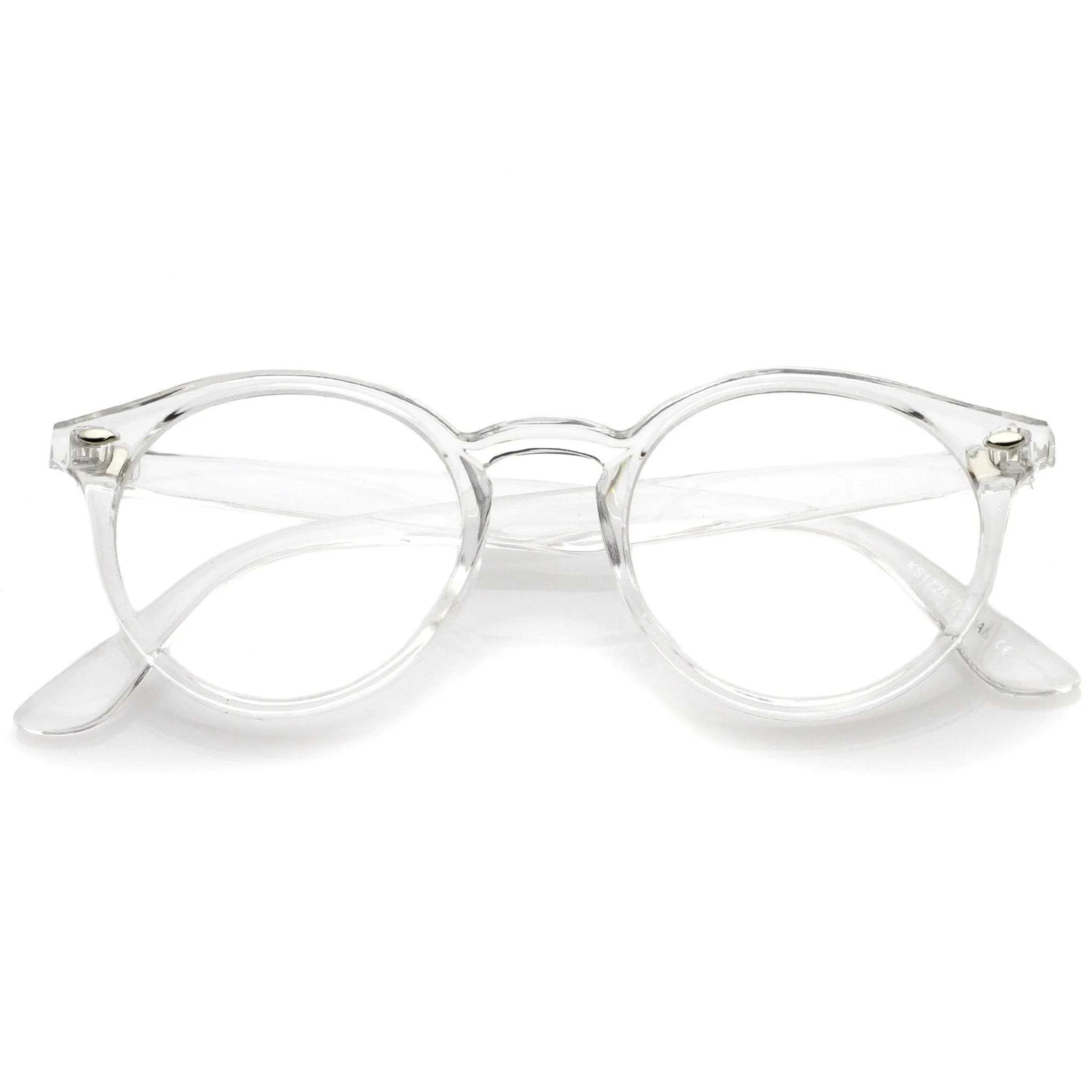 Modern Round Dapper Transparent Clear Lens Glasses