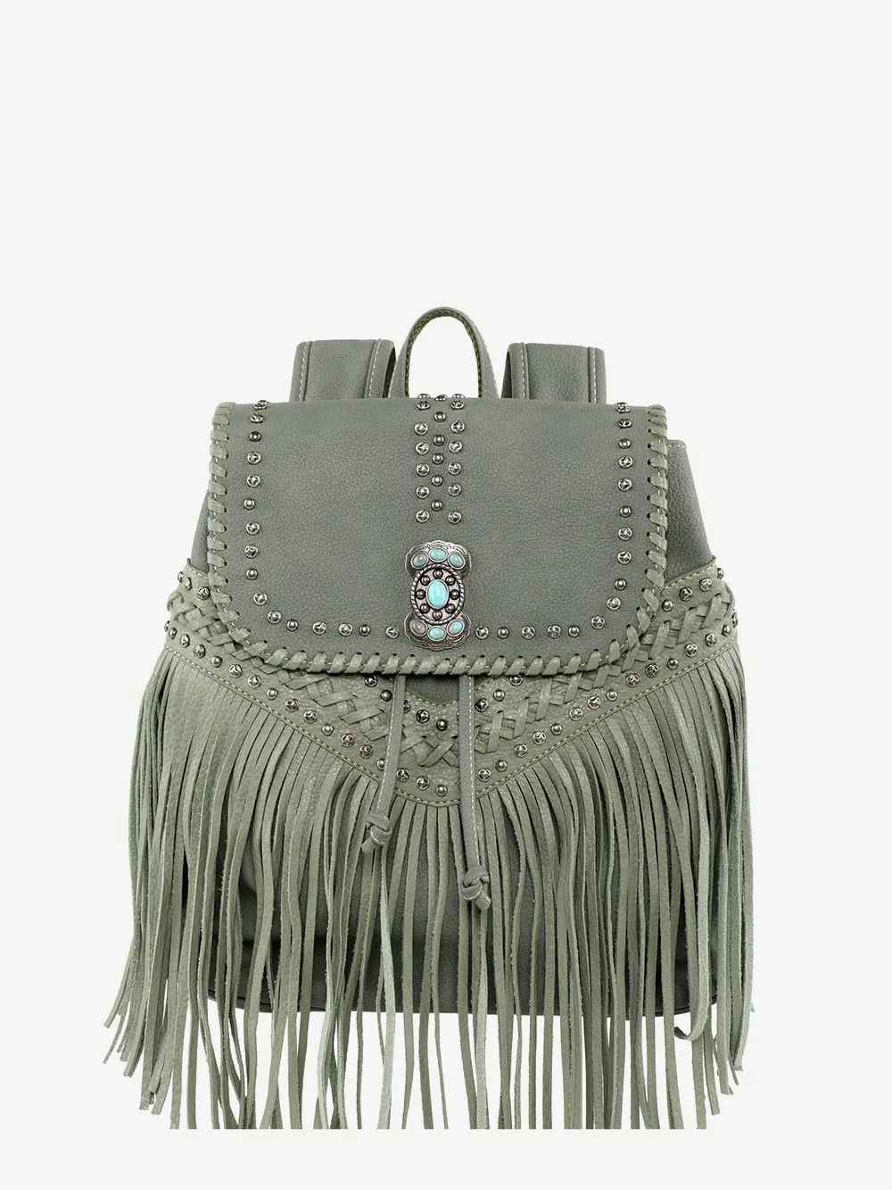 Montana West Fringe Concho Drawstring Backpack