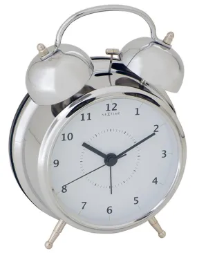 Nextime Wake Up Table Alarm Clock - Silver-Tone Metal - White Face