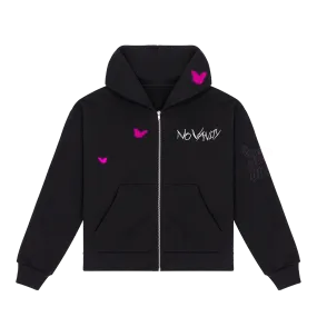 NO VANITY ZIP HOODIE - BLACK