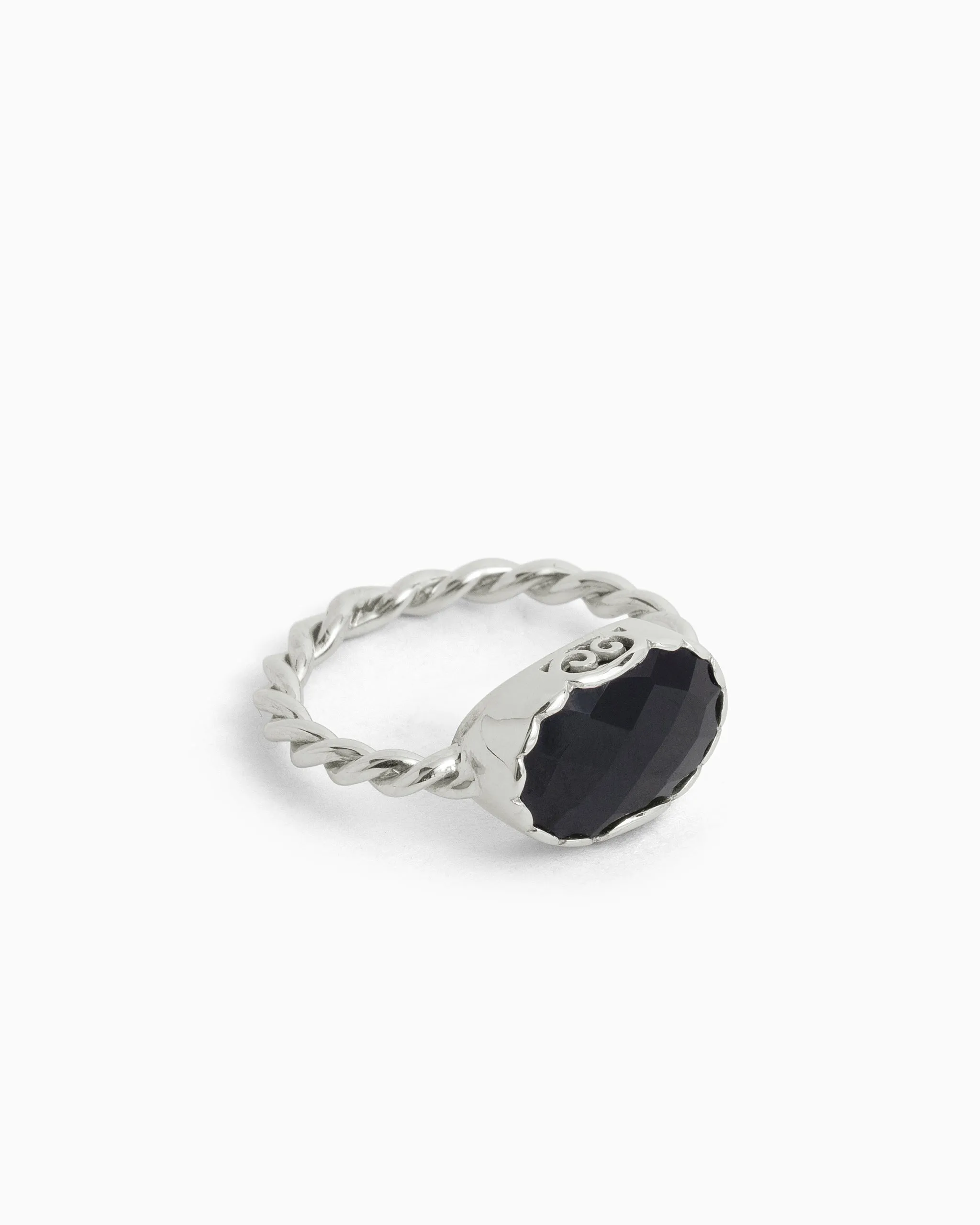 Oval Stone Twisted Ring