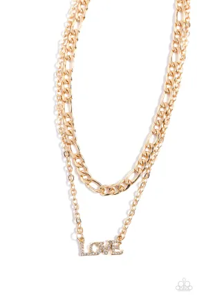 Paparazzi Lovely Layers Gold Necklace & Earring Set