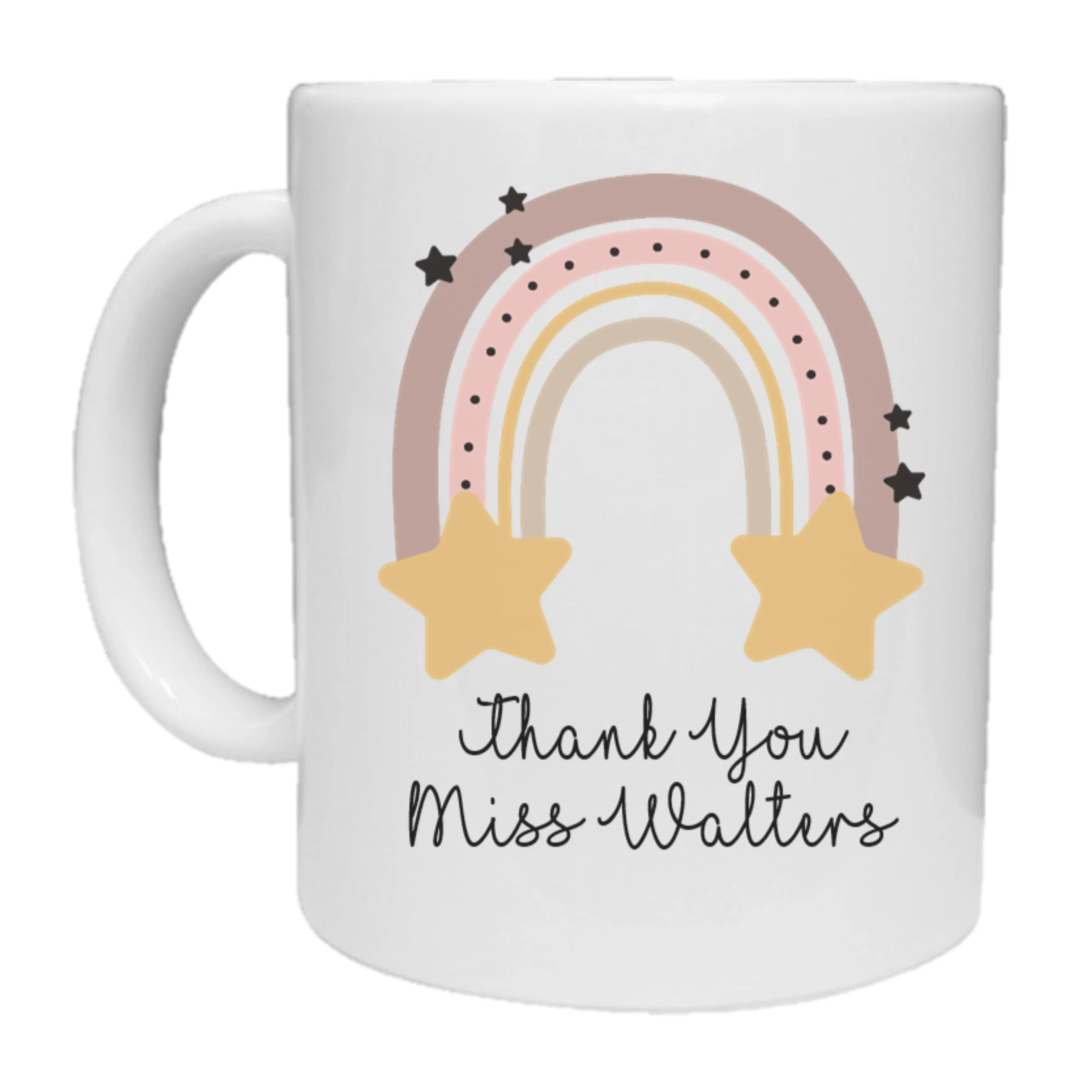 Personalised  Thank You Teacher Rainbow Mug