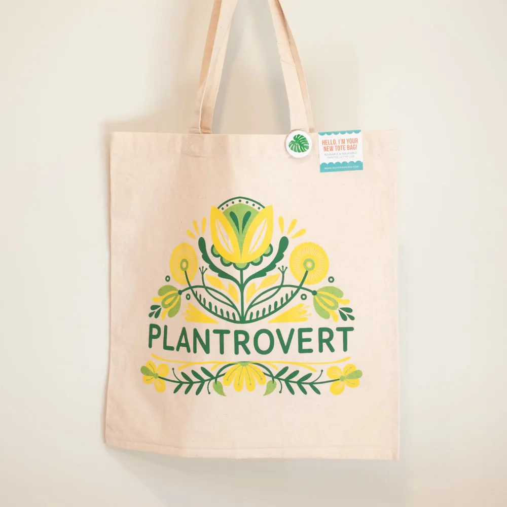 Plantrovert tote bag, plant lover gift idea, plant collector gift, plant themed tote bag