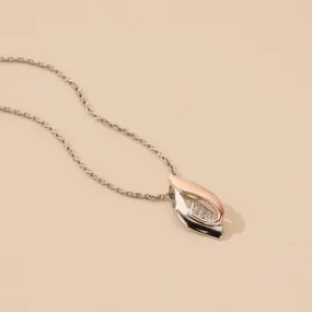 Rose-Tone Sterling Silver Floating Ellipse Pendant