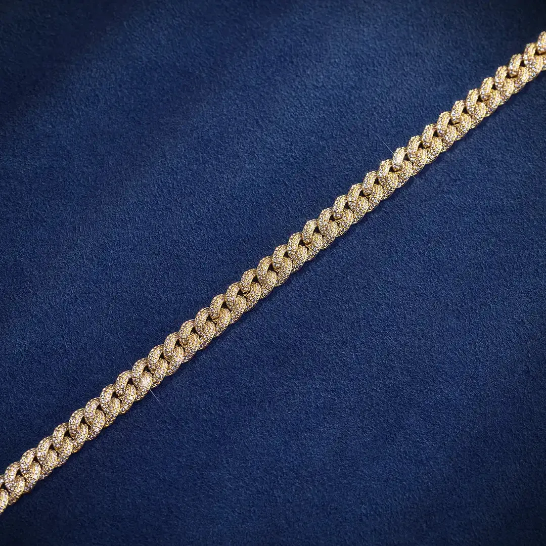 S925 Moissanite 8MM Cuban Chain