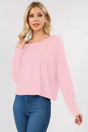 Seam Front Round Neck Pullover