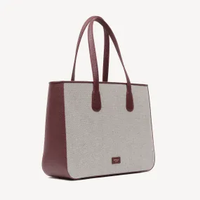 Shopper - Bordeaux Pebble & Black Canvas