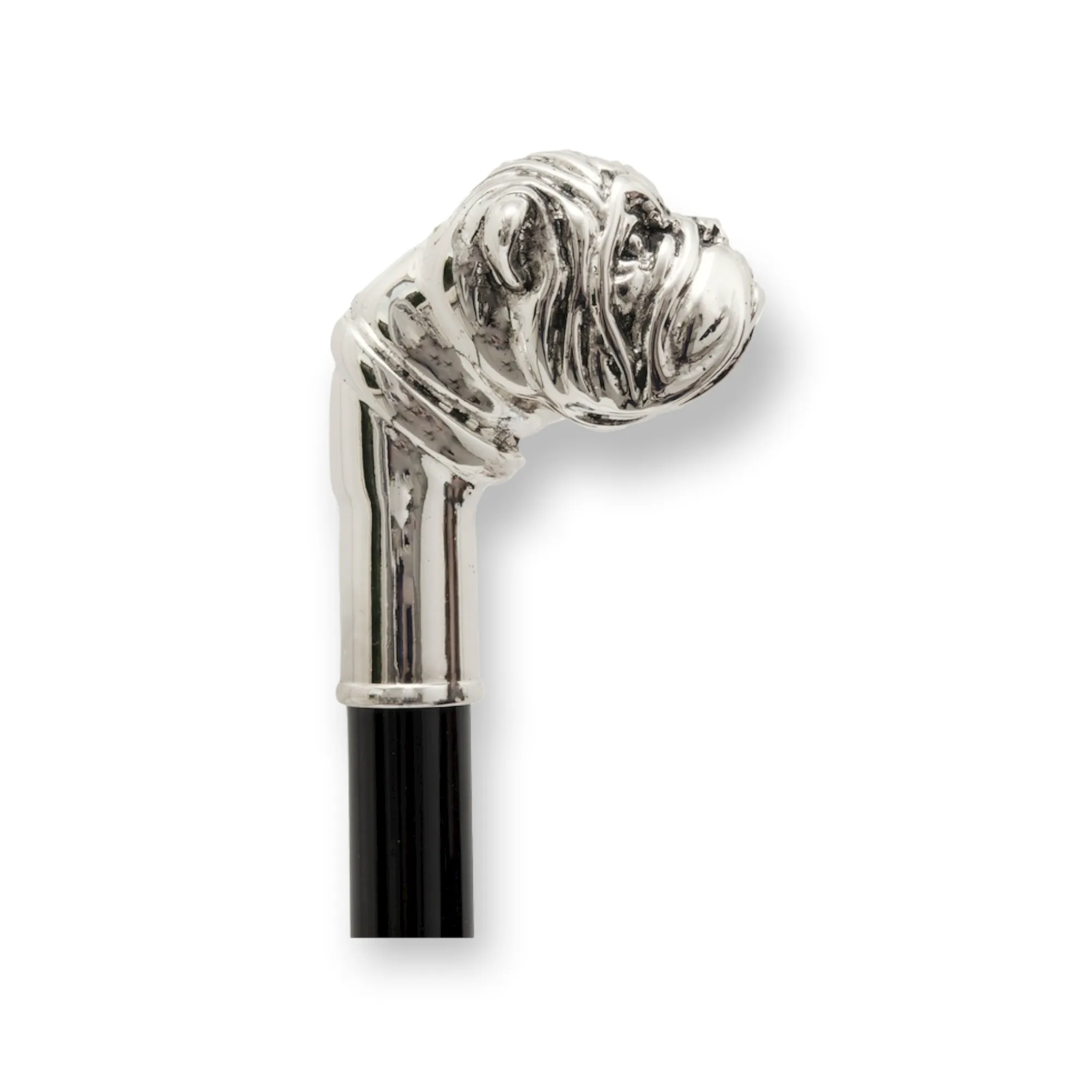 SILVER BULLDOG WALKING STICK