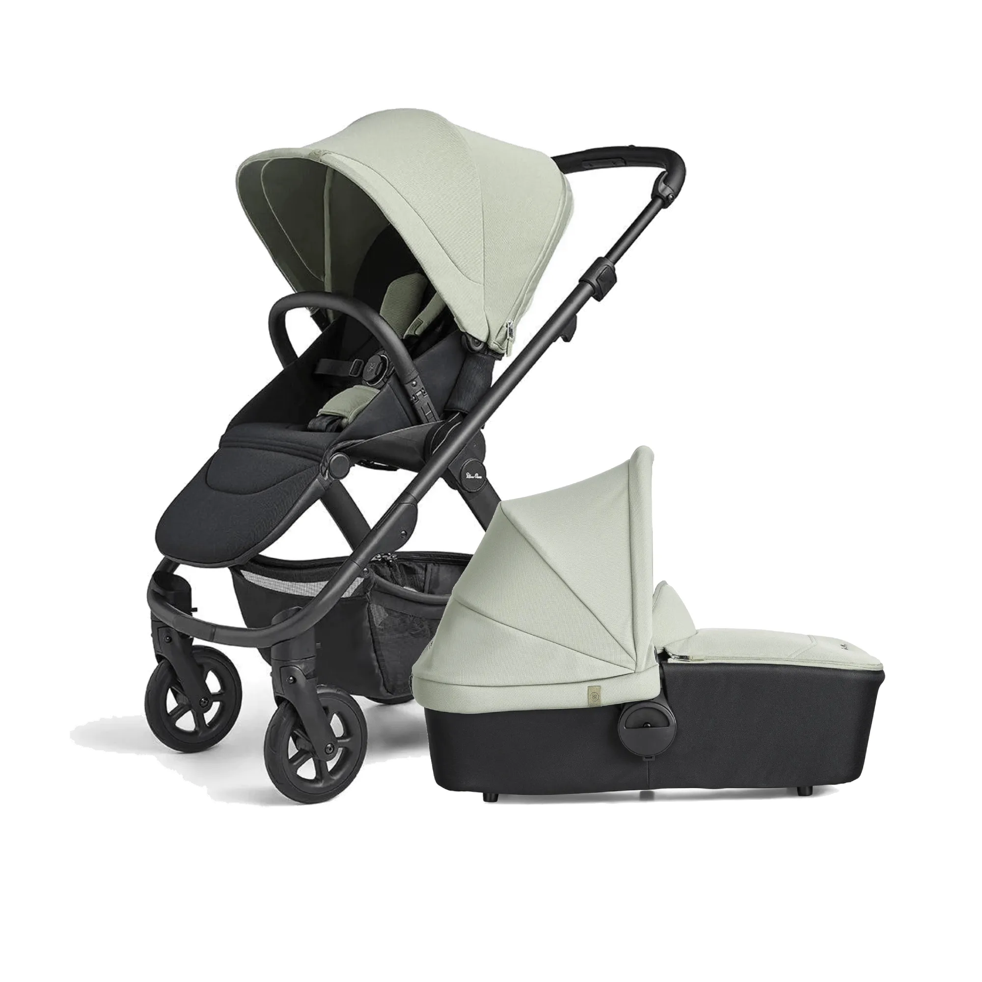 Silver Cross Tide Pram - Sage (Black Chassis)