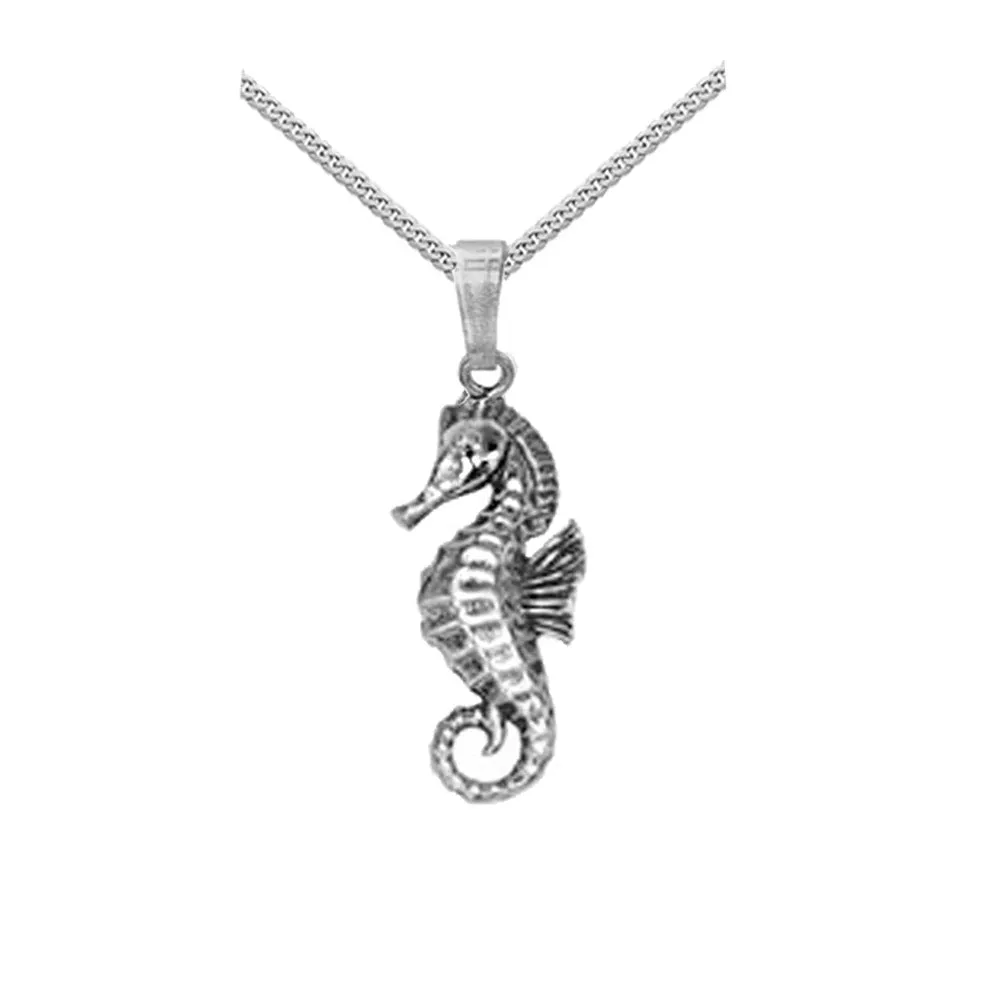 Small Seahorse Necklace, Sterling Silver