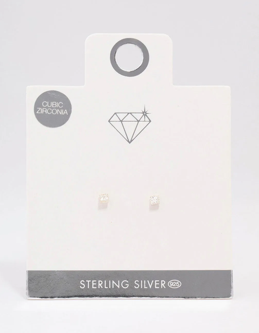 Sterling Silver Encased Square Stud Earrings