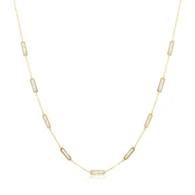 Stone Block Necklace - Mother of Pearl