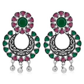 Sukkhi Amazing Oxidised Floral Chandbaali Earring for Women