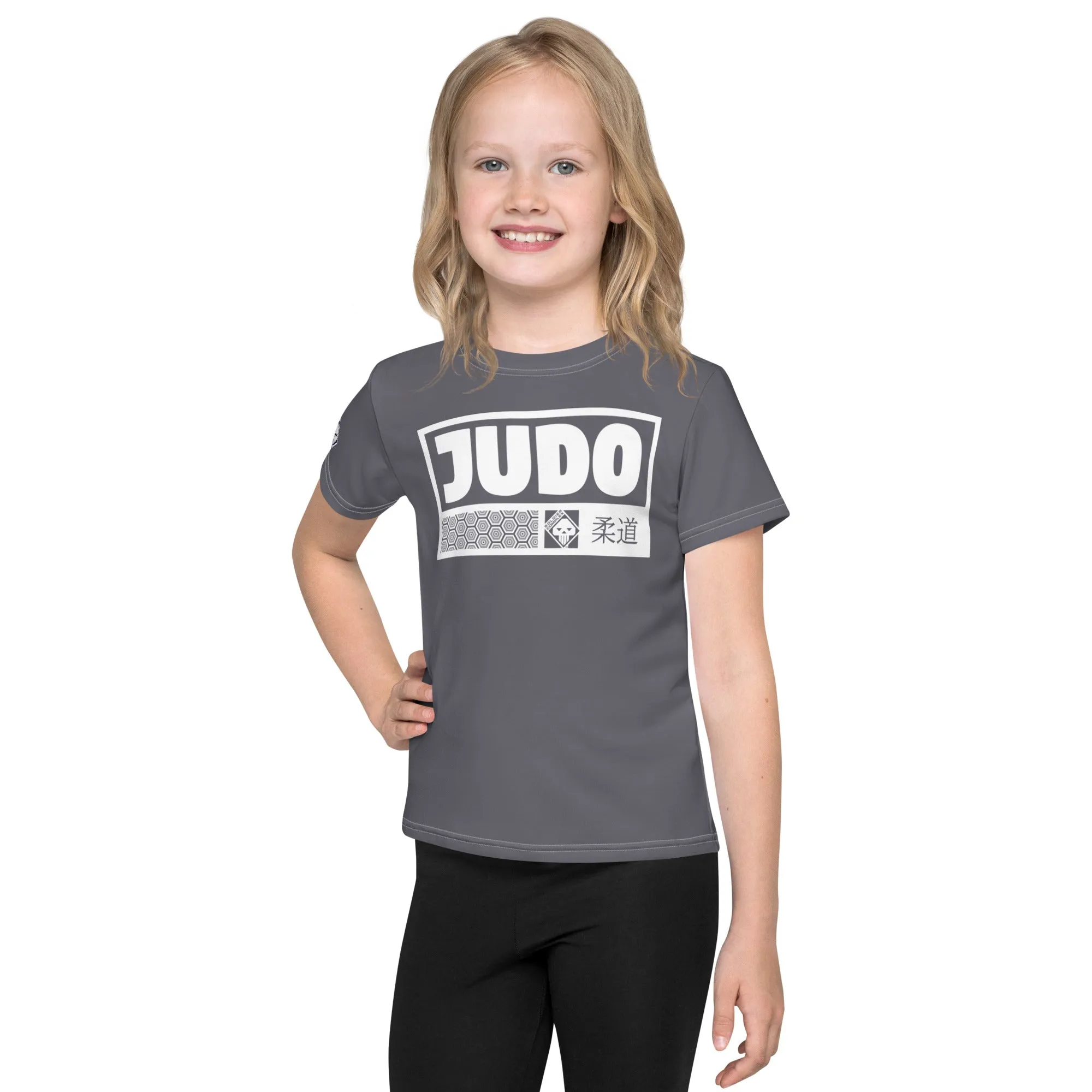 Summer Wardrobe Staple: Girl's Short Sleeve Judo Rash Guard - Charcoal