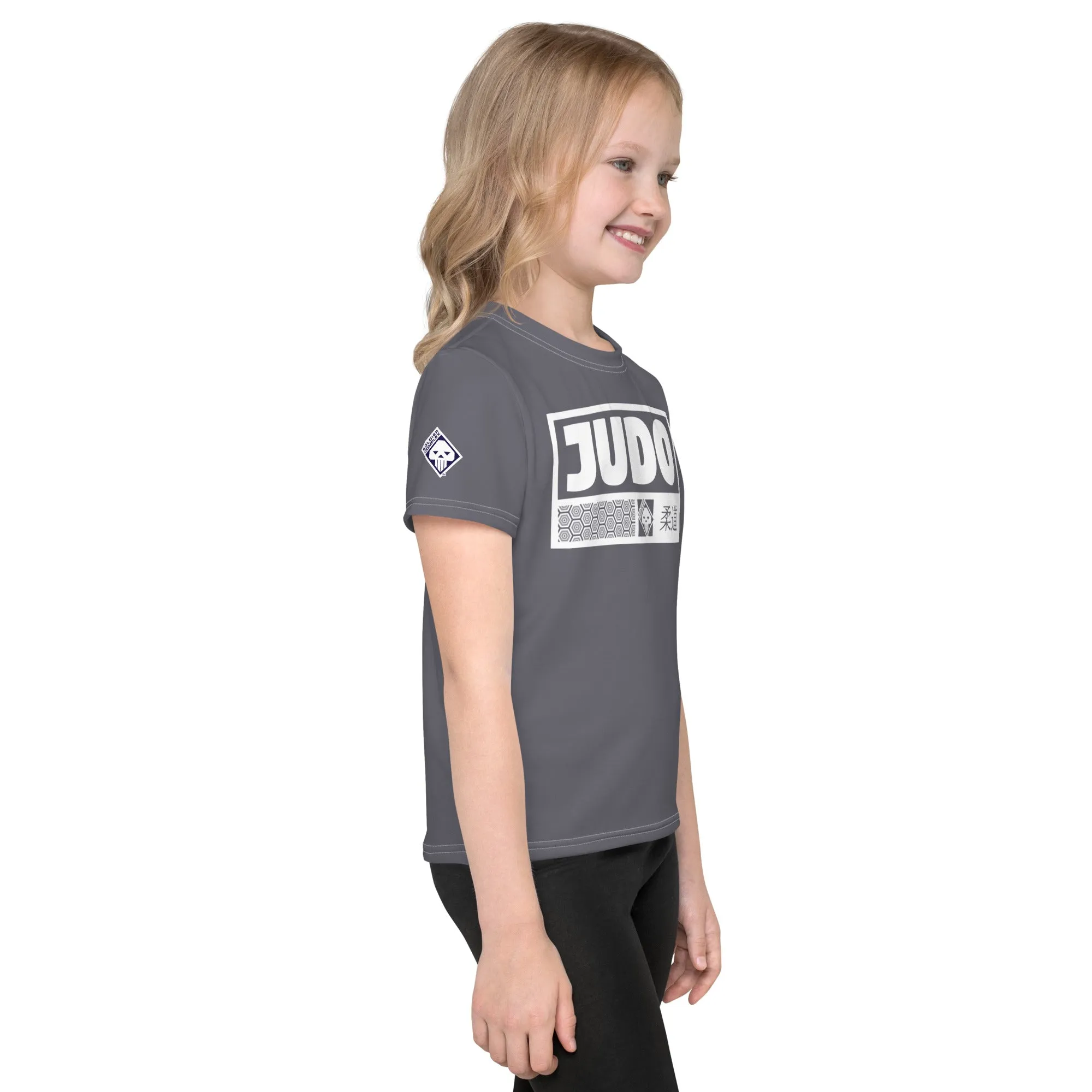 Summer Wardrobe Staple: Girl's Short Sleeve Judo Rash Guard - Charcoal